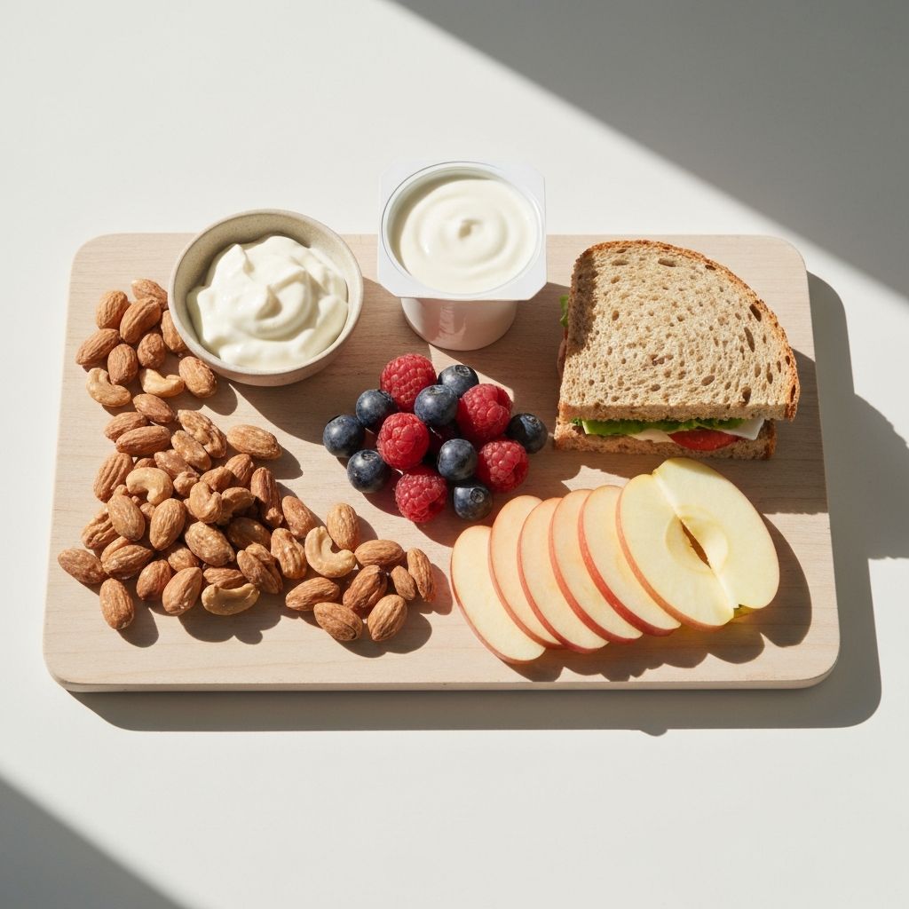 Nassiság: diófélék, joghurt, szendvics, gyümölcs